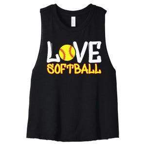 Softball Graphic Saying Women's Racerback Cropped Tank