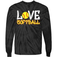 Softball Graphic Saying Tie-Dye Long Sleeve Shirt