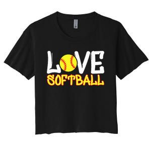 Softball Graphic Saying Women's Crop Top Tee