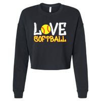 Softball Graphic Saying Cropped Pullover Crew