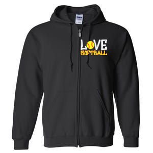 Softball Graphic Saying Full Zip Hoodie