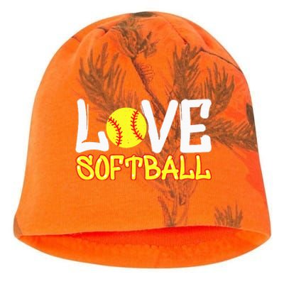 Softball Graphic Saying Kati - Camo Knit Beanie