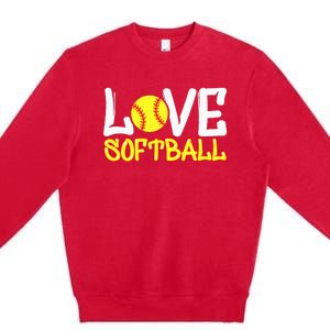 Softball Graphic Saying Premium Crewneck Sweatshirt