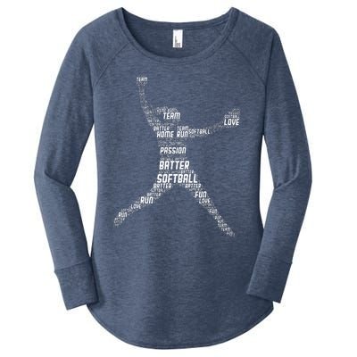 Softball Girl Women's Perfect Tri Tunic Long Sleeve Shirt