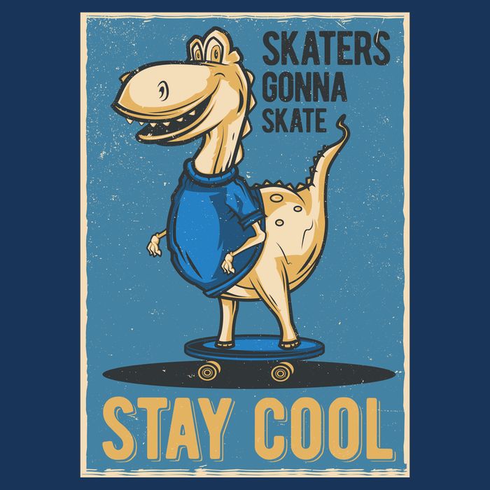 Skaters Gonna Skate Stay Cool 7 Panel Mesh Trucker Snapback Hat