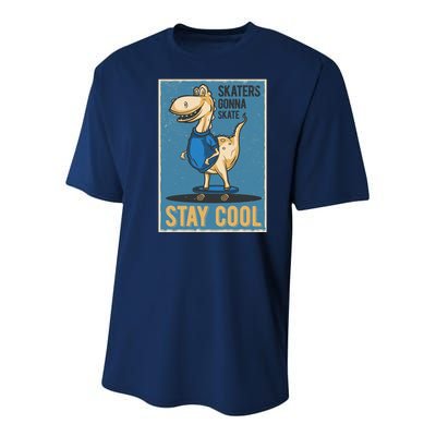 Skaters Gonna Skate Stay Cool Youth Performance Sprint T-Shirt
