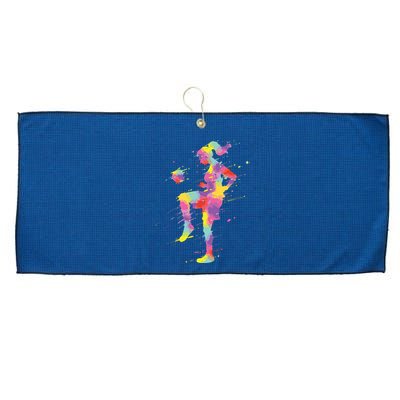Soccer Girl Large Microfiber Waffle Golf Towel