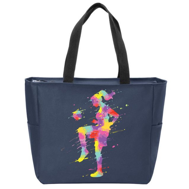 Soccer Girl Zip Tote Bag