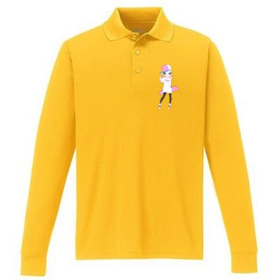 Skater Girl Skateboard Skateboarding Performance Long Sleeve Polo