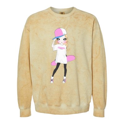 Skater Girl Skateboard Skateboarding Colorblast Crewneck Sweatshirt