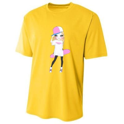 Skater Girl Skateboard Skateboarding Performance Sprint T-Shirt