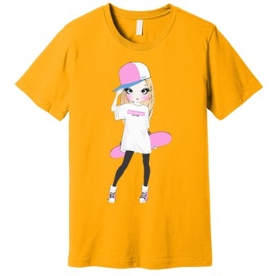 Skater Girl Skateboard Skateboarding Premium T-Shirt