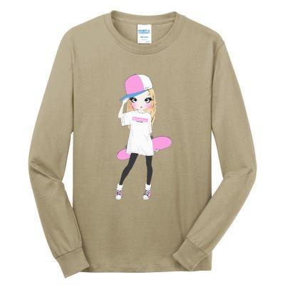 Skater Girl Skateboard Skateboarding Tall Long Sleeve T-Shirt