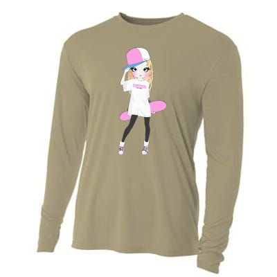 Skater Girl Skateboard Skateboarding Cooling Performance Long Sleeve Crew