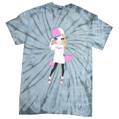 Skater Girl Skateboard Skateboarding Tie-Dye T-Shirt