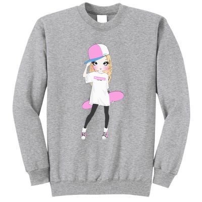 Skater Girl Skateboard Skateboarding Tall Sweatshirt