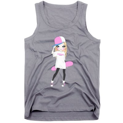 Skater Girl Skateboard Skateboarding Tank Top