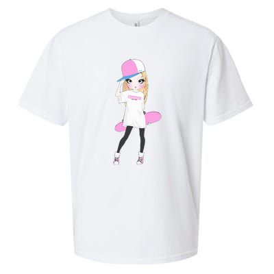 Skater Girl Skateboard Skateboarding Sueded Cloud Jersey T-Shirt