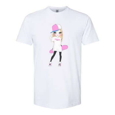 Skater Girl Skateboard Skateboarding Softstyle CVC T-Shirt