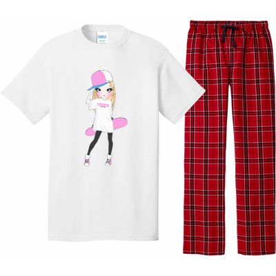 Skater Girl Skateboard Skateboarding Pajama Set