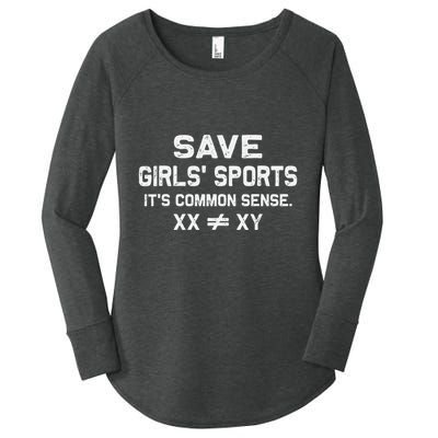 Save Girl Sports Its Common Sense Xx Different To Xy Women's Perfect Tri Tunic Long Sleeve Shirt