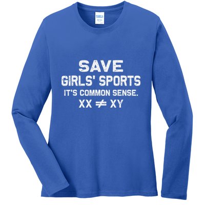 Save Girl Sports Its Common Sense Xx Different To Xy Ladies Long Sleeve Shirt