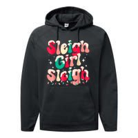 Sleigh Girl Sleigh Christmas Retro Xmas Holiday Performance Fleece Hoodie