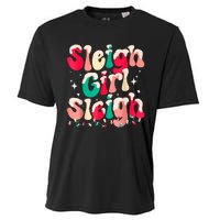 Sleigh Girl Sleigh Christmas Retro Xmas Holiday Cooling Performance Crew T-Shirt