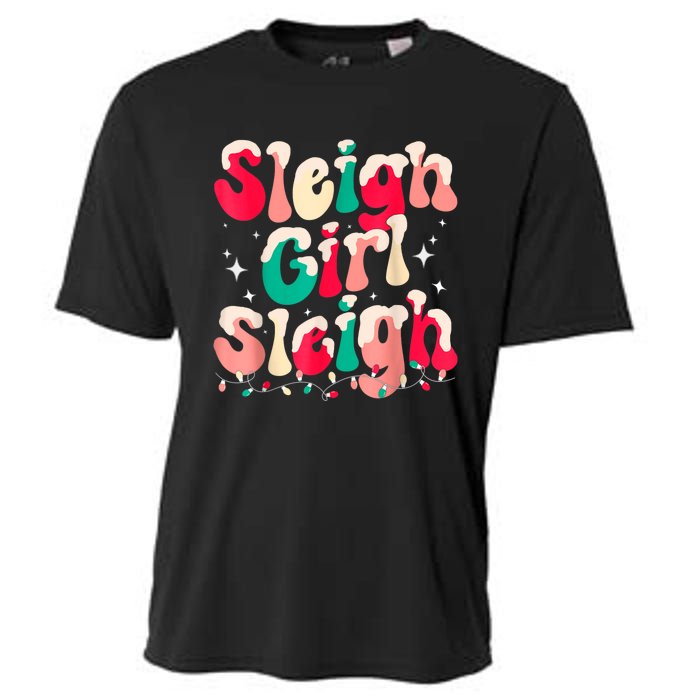 Sleigh Girl Sleigh Christmas Retro Xmas Holiday Cooling Performance Crew T-Shirt