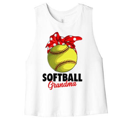 Softball Grandma  Women's Racerback Cropped Tank