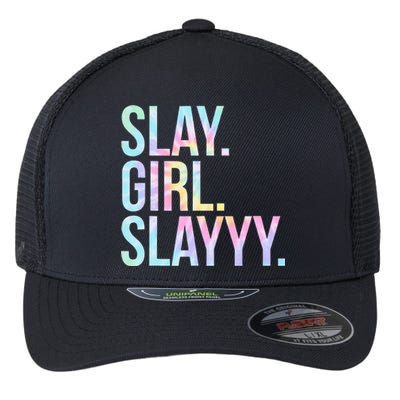 Slay Girl Slay Tie Dye Flexfit Unipanel Trucker Cap