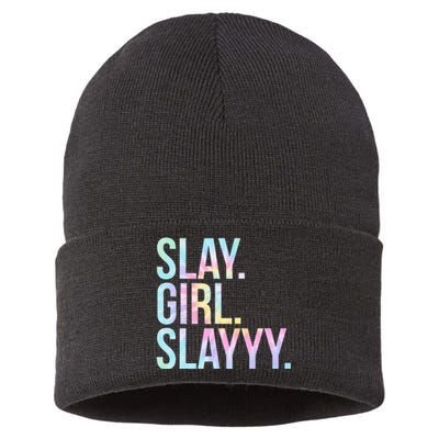 Slay Girl Slay Tie Dye Sustainable Knit Beanie