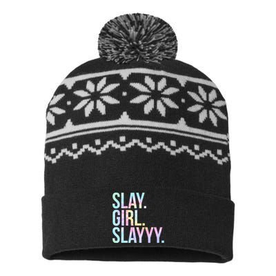 Slay Girl Slay Tie Dye USA-Made Snowflake Beanie