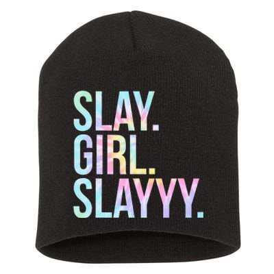 Slay Girl Slay Tie Dye Short Acrylic Beanie