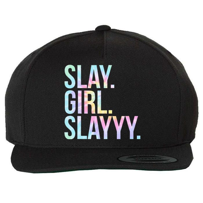 Slay Girl Slay Tie Dye Wool Snapback Cap