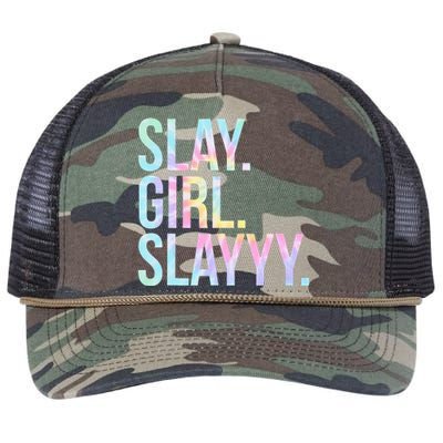 Slay Girl Slay Tie Dye Retro Rope Trucker Hat Cap