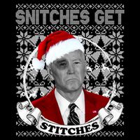 Snitches Get Stitches Funny Biden Elf Ugly Christmas Sustainable Bucket Hat