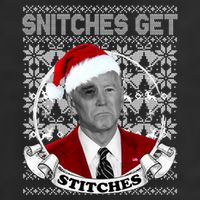 Snitches Get Stitches Funny Biden Elf Ugly Christmas Adult Drive Performance Visor