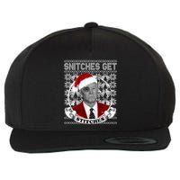 Snitches Get Stitches Funny Biden Elf Ugly Christmas Wool Snapback Cap