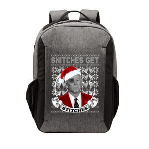 Snitches Get Stitches Funny Biden Elf Ugly Christmas Vector Backpack