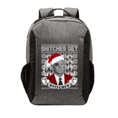 Snitches Get Stitches Funny Biden Elf Ugly Christmas Vector Backpack
