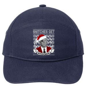 Snitches Get Stitches Funny Biden Elf Ugly Christmas 7-Panel Snapback Hat