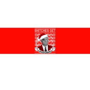 Snitches Get Stitches Funny Biden Elf Ugly Christmas Bumper Sticker