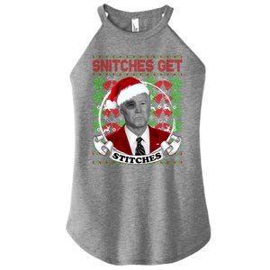 Snitches Get Stitches Funny Biden Elf Ugly Christmas Women's Perfect Tri Rocker Tank