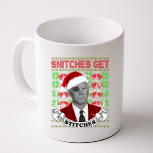 Snitches Get Stitches Funny Biden Elf Ugly Christmas Coffee Mug