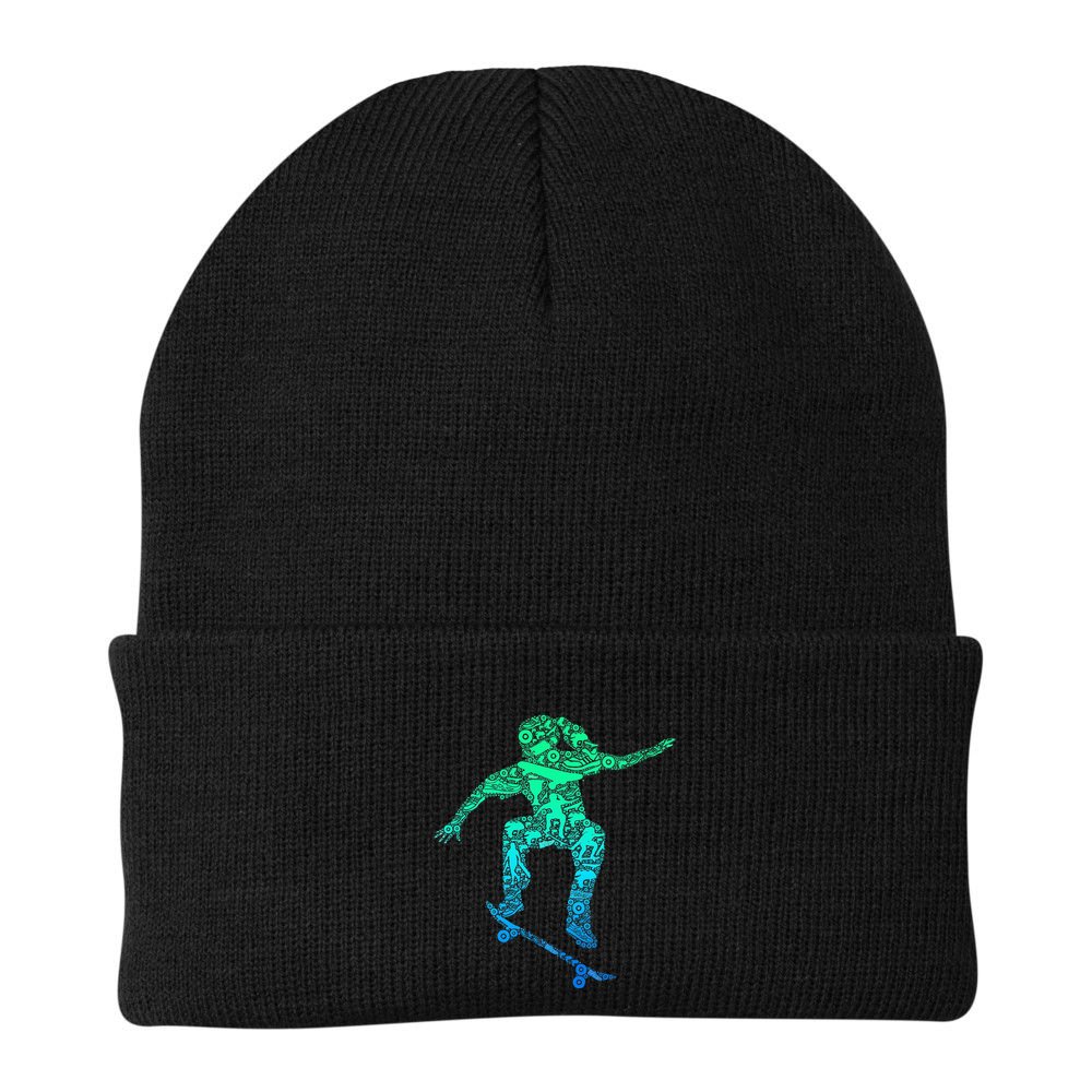 Skater Girl Skateboarder Girl Skateboarding Beanie