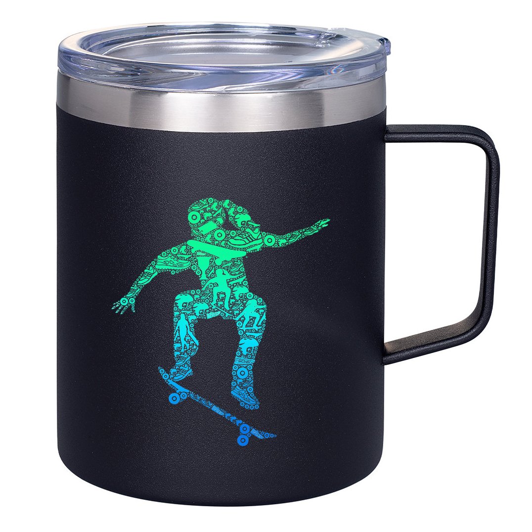 Skater Girl Skateboarder Girl Skateboarding 12oz Stainless Steel Coffee Mug