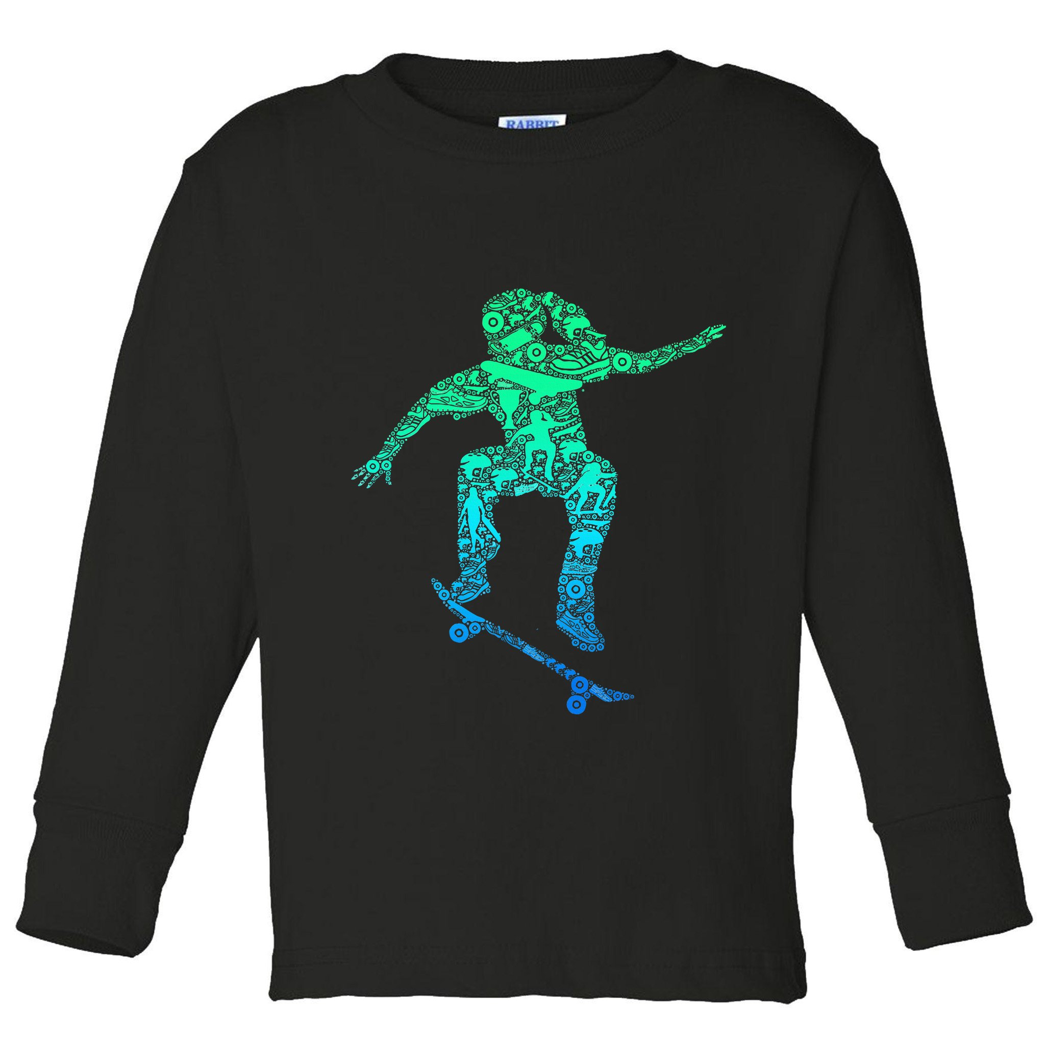 Skater Girl Skateboarder Girl Skateboarding Toddler Long Sleeve Shirt