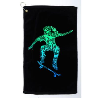 Skater Girl Skateboarder Girl Skateboarding Golf Towel