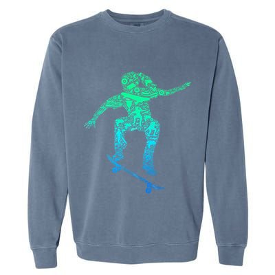 Skater Girl Skateboarder Girl Skateboarding Garment-Dyed Sweatshirt